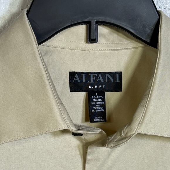 Alfani Men's Slim-Fit Temp Regulating Dress Shirt, brown rice 16-16.5 34-35 $65 - Picture 4 of 7